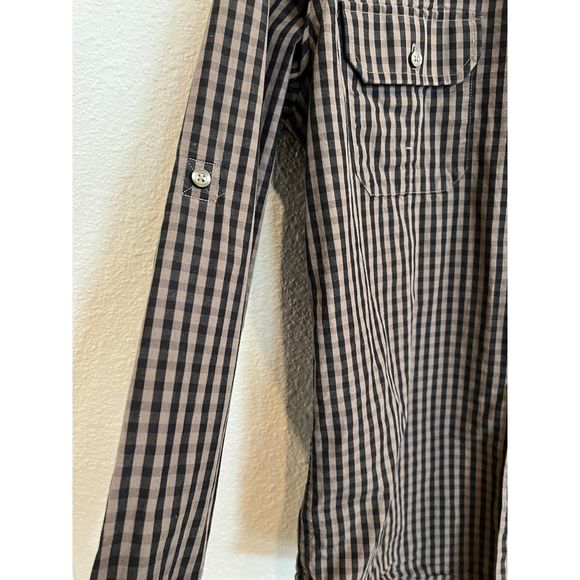 JF JFarrar blue/black checked button down Slim Fit Shirt Size Large a992 - Picture 2 of 5